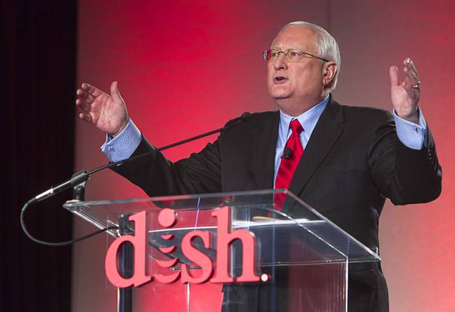 Dish CEO Joe Clayton speaks during a Dish news conference at the 2013 International CES in the Mandalay Bay Convention Center Monday, January 7, 2013. Dish announced improvements to its Hopper DVR system including a built-in Slingbox that will allow consumers to view content on mobile devices without any extra cost.