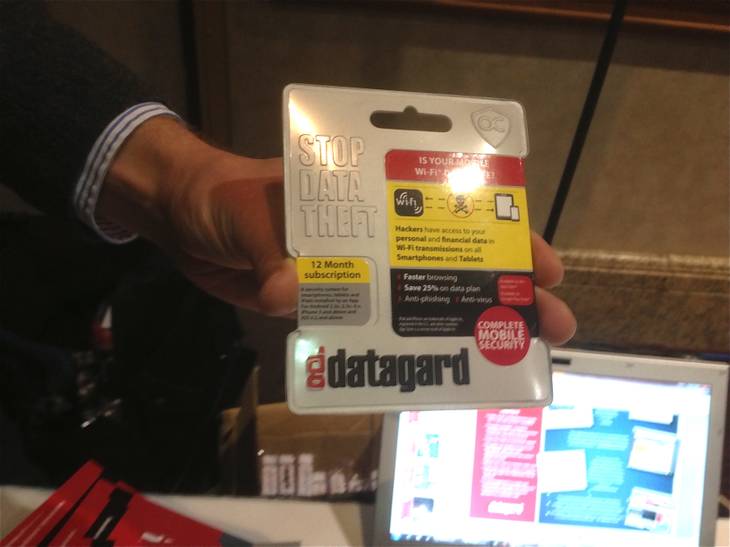 Datagard, which enhances data security for your cell phone, is among the new items on display at the 2013 International CES in Las Vegas.