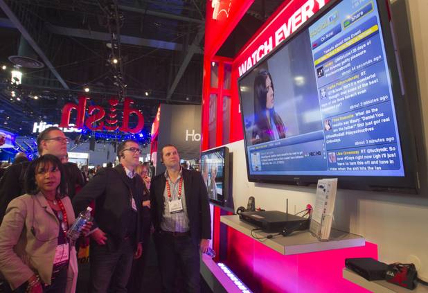Twitter feeds are displayed to the right of the soap opera broadcast in a demonstration of the Dish Network social media App during the first day of the 2013 International CES in the Las Vegas Convention Center Tuesday, Jan. 8, 2013. STEVE MARCUS
