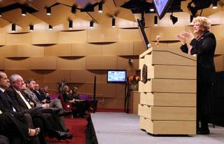 Mayor Carolyn Goodman delivers the State of the City address at Las Vegas City Hall on Thursday, January 10, 2013.