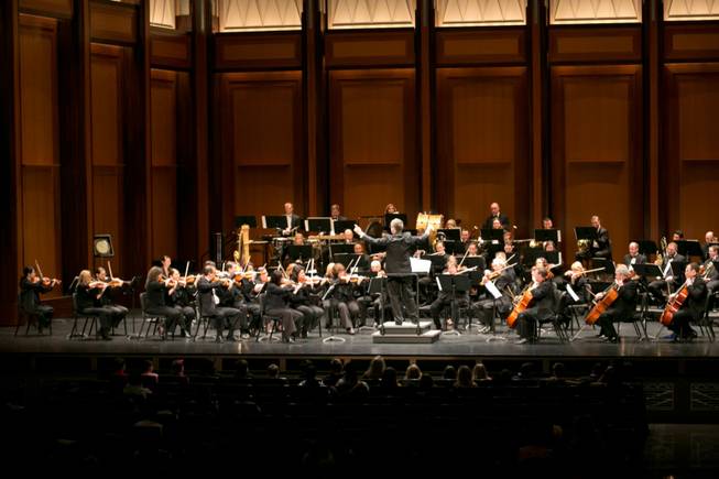 The Las Vegas Philharmonic performes to an audience of 4th and 5th graders from schools around the valley during the start of the Youth Concert Series at The Smith Center, Friday, Jan. 11, 2013.