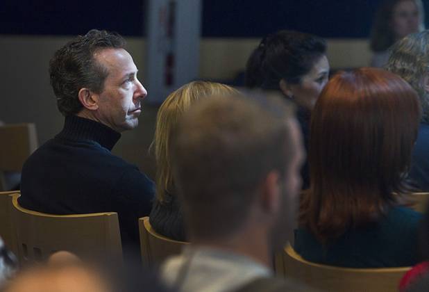 Gary Ginsburg listens to child psychologist and author Michael Thompson during a free parenting workshop at the Adelson Educational Campus in Summerlin Sunday, January 13, 2013.