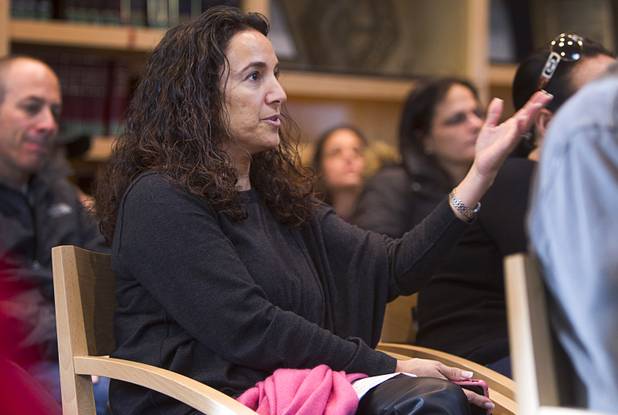 Smatar Leumi responds to a question from child psychologist and author Michael Thompson during a free parenting workshop at the Adelson Educational Campus in Summerlin Sunday, January 13, 2013.