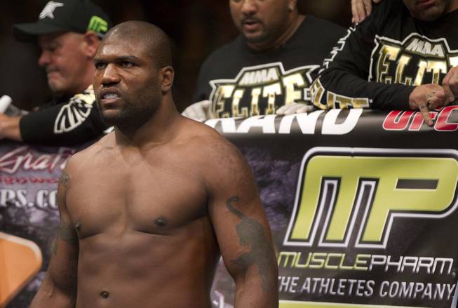 Quinton "Rampage" Jackson snarls at an opponent before a fight in this file photo.