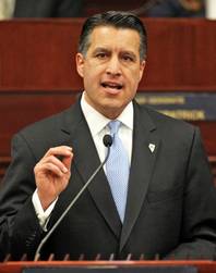 Nevada Gov. Brian Sandoval delivers the State of the State address at the Legislature in Carson City on Wednesday, Jan. 16, 2013.