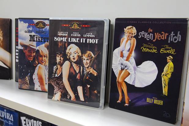 Marilyn Monroe movies are displayed at Movies & Candy, 10895 S. Eastern Ave., Thursday, January 17, 2013. Movie fan Trevor Layne opened the video shop last November when his house started overflowing with movies.