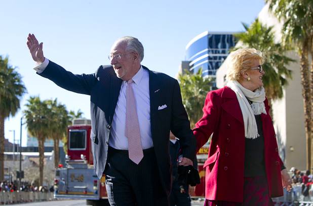 Oscar Goodman and Las Vegas Mayor Carolyn Goodman take part in the 31st annual Martin Luther King Jr. parade in downtown Las Vegas, Monday, Jan. 21, 2013. MGM Resorts International was the presenting sponsor for the event.