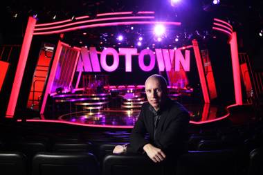 Production designer Andy Walmsley at the set he designed for Human Nature at the Venetian on Friday, Jan. 18, 2013.