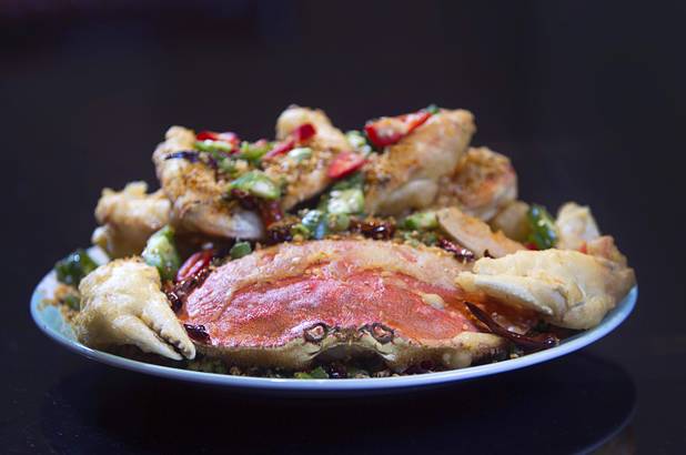 Spicy Dungeness Crab at Ping Pang Pong restaurant in the Gold Coast Tuesday, Jan. 22, 2013.