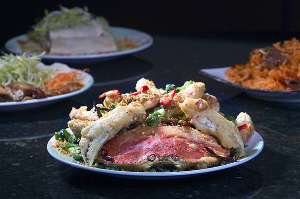 Spicy Dungeness Crab at Ping Pang Pong restaurant in the Gold Coast Tuesday, Jan. 22, 2013.
