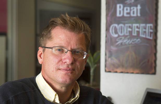 Las Vegas Sun reporter "Downtown Joe" Schoenmann at the Beat Coffeehouse in downtown Las Vegas Monday, Jan. 28, 2013. 