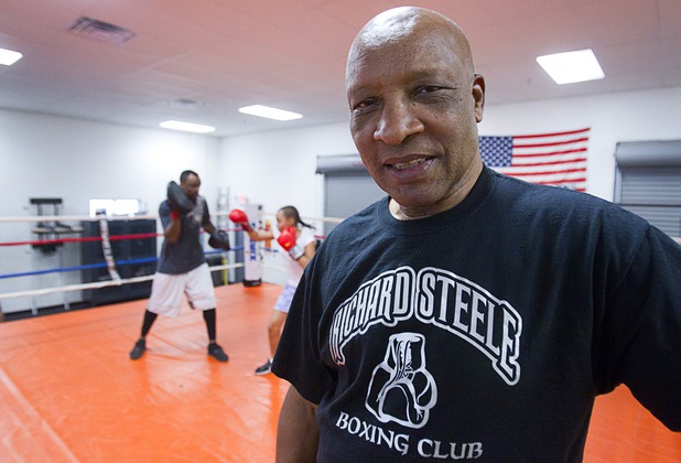 Former boxing referee Richard Steele is shown at the Richard Steele Boxing Club in North Las Vegas Tuesday, Jan. 29, 2013.
