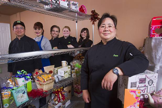 Jane Lee, right, owner and president of Jadon Foods, poses at the bakery with team members Wednesday, Jan. 30, 2013. Team members from left are: Rich Lee, Paula Asadurian, Jenn Sullivan, Amanda Coatney and Ashley Money. Jadon Foods is a gluten-free bakery that also specializes in diabetic-friendly and dairy-free baked goods.