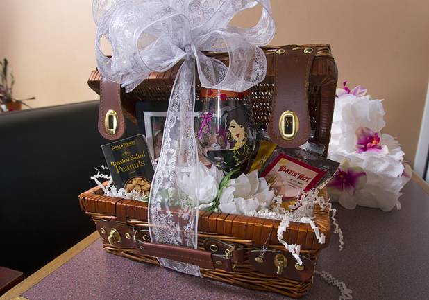 A gift basket is displayed at Jadon Foods, 4343 N. Rancho Drive, Wednesday, Jan. 30, 2013. Jadon Foods is a gluten-free bakery that also specializes in diabetic-friendly and dairy-free baked goods.