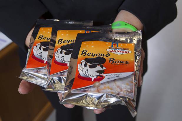 Dog treats are displayed at Jadon Foods, 4343 N. Rancho Drive, Wednesday, Jan. 30, 2013. Jadon Foods is a gluten-free bakery that also specializes in diabetic-friendly and dairy-free baked goods.