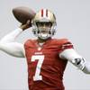 San Francisco 49ers quarterback Colin Kaepernick passes during practice on Wednesday, Jan. 30, 2013, in New Orleans.