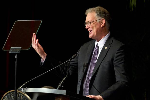 Henderson Mayor Andy Hafen delivers the Henderson State of the City address at Green Valley Ranch Station Casino Thursday, Jan. 31, 2013.