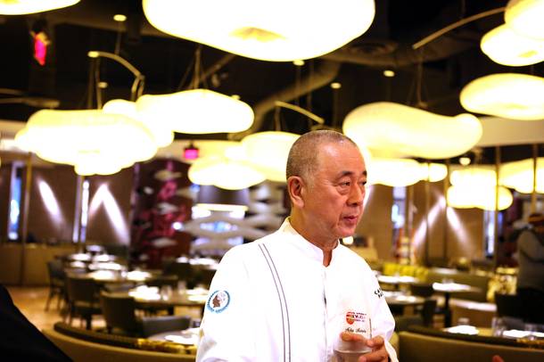 Chef Nobu Matsuhisa inside his new Nobu Restaurant at Caesars Palace in Las Vegas on Friday, February 1, 2013.