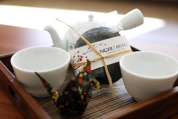 A tea set is in every room at the Nobu Hotel at Caesars Palace in Las Vegas on Friday, February 1, 2013.