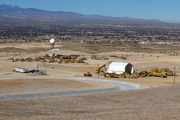 A view of earth-moving equipment during a tour of Sunrise Landfill Tuesday, Feb. 5, 2013. In 1998, a storm damaged the landfill cap, sending waste into the Las Vegas Wash and Lake Mead. The tour marked the completion of $36 million in storm control construction.