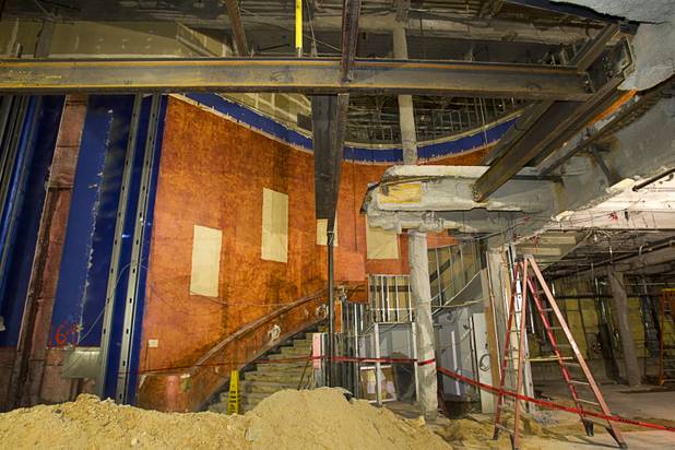 A view of the staircase during construction of Carmine's in the Forum Shops at Caesars Palace Tuesday, Feb. 5, 2013. Carmine's will be opening in late Spring or Summer 2013 in the space that used to be the Planet Hollywood Cafe. Carmines is an Italian, family-style restaurant with locations in New York City, Atlantic City, New Jersey, Nassau Bahamas, and Washington DC.