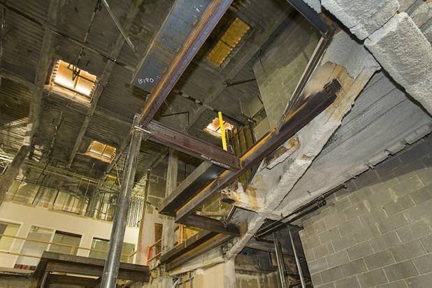 New steel is shown at the back of the facility during construction of Carmine's in the Forum Shops at Caesars Palace Tuesday, Feb. 5, 2013. Carmine's will be opening in late Spring or Summer 2013 in the space that used to be the Planet Hollywood Cafe. Carmines is an Italian, family-style restaurant with locations in New York City, Atlantic City, New Jersey, Nassau Bahamas, and Washington DC.