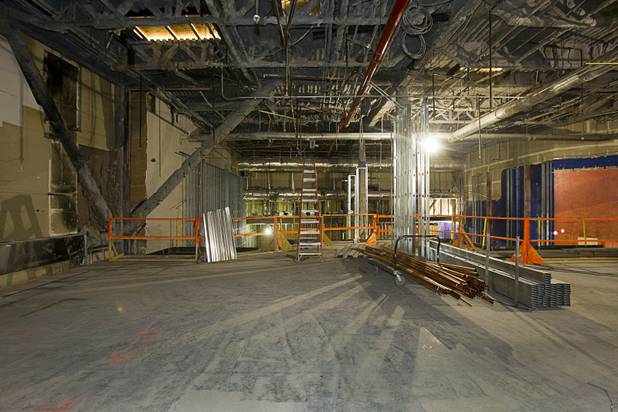 A view of the second level during construction of Carmine's in the Forum Shops at Caesars Palace Tuesday, Feb. 5, 2013. Carmine's will be opening in late Spring or Summer 2013 in the space that used to be the Planet Hollywood Cafe. Carmines is an Italian, family-style restaurant with locations in New York City, Atlantic City, New Jersey, Nassau Bahamas, and Washington DC.