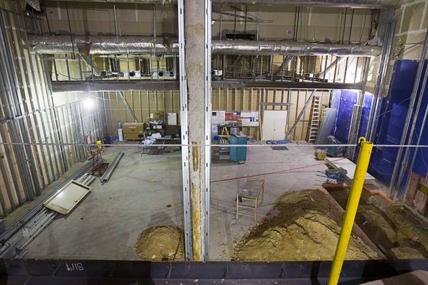 A view from the second level looking toward the front of the restaurant is shown during construction of Carmine's in the Forum Shops at Caesars Palace Tuesday, Feb. 5, 2013. Carmine's will be opening in late Spring or Summer 2013 in the space that used to be the Planet Hollywood Cafe. Carmines is an Italian, family-style restaurant with locations in New York City, Atlantic City, New Jersey, Nassau Bahamas, and Washington DC.