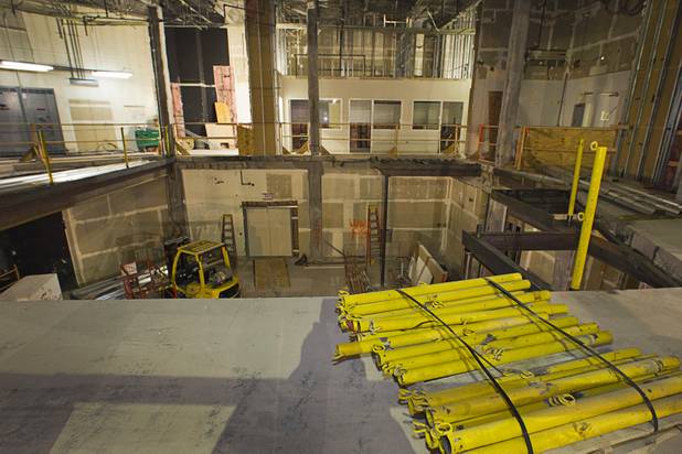 A view of the back of the restaurant from the second level during construction of Carmine's in the Forum Shops at Caesars Palace Tuesday, Feb. 5, 2013. Carmine's will be opening in late Spring or Summer 2013 in the space that used to be the Planet Hollywood Cafe. Carmines is an Italian, family-style restaurant with locations in New York City, Atlantic City, New Jersey, Nassau Bahamas, and Washington DC.
