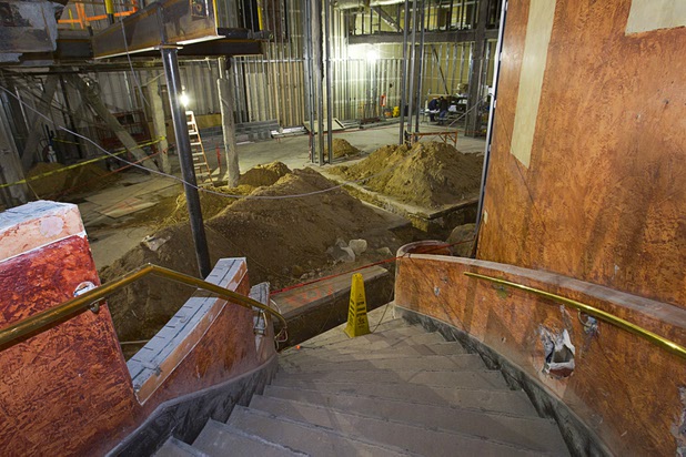 A view of the staircase during construction of Carmine's in the Forum Shops at Caesars Palace Tuesday, Feb. 5, 2013. Carmine's will be opening in late Spring or Summer 2013 in the space that used to be the Planet Hollywood Cafe. Carmines is an Italian, family-style restaurant with locations in New York City, Atlantic City, New Jersey, Nassau Bahamas, and Washington DC.