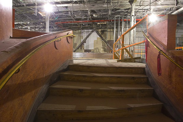 A view of the staircase during construction of Carmine's in the Forum Shops at Caesars Palace Tuesday, Feb. 5, 2013. Carmine's will be opening in late Spring or Summer 2013 in the space that used to be the Planet Hollywood Cafe. Carmines is an Italian, family-style restaurant with locations in New York City, Atlantic City, New Jersey, Nassau Bahamas, and Washington DC.