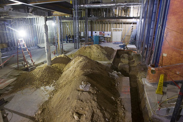 Trenching for beer and soft drink lines is shown during construction of Carmine's in the Forum Shops at Caesars Palace Tuesday, Feb. 5, 2013. Carmine's will be opening in late Spring or Summer 2013 in the space that used to be the Planet Hollywood Cafe. Carmines is an Italian, family-style restaurant with locations in New York City, Atlantic City, New Jersey, Nassau Bahamas, and Washington DC.
