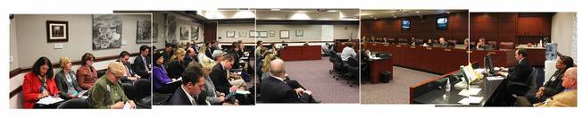 This is a panorama of the Senate Commerce, Labor and Energy Committee made up of five different photos Wednesday, Feb. 6, 2013 in Carson City.
