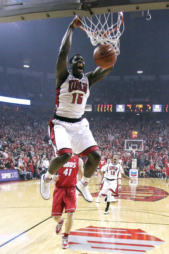 UNLV forward Anthony Bennett dunks on New Mexico during their game Saturday, Feb. 9, 2013 at the Thomas & Mack Center. UNLV beat New Mexico 64-55.