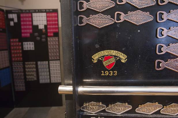 A courthouse safe now serves as a gift shop display for magnets at the Mob Museum, the National Museum of Organized Crime and Law Enforcement, in downtown Las Vegas Wednesday, Feb.13, 2013. The museum celebrates it's first anniversary on Valentine's Day.