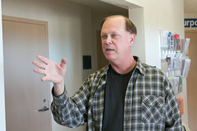 David Beda, a Searchlight resident, comments on the upcoming land sale in his town, Friday, Feb. 15, 2013.