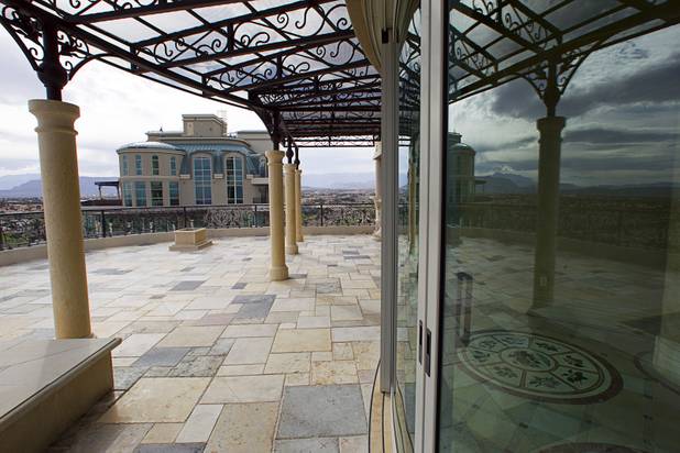 A patio view at One Queensridge Place, a luxury condo development near Summerlin, Tuesday, Feb. 19, 2013. The development is starting to see sales pick up after falling to almost nothing during the recession.