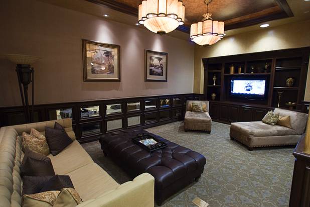 A lounge is shown in the men's spa at One Queensridge Place, a luxury condo development near Summerlin, Tuesday, Feb. 19, 2013. The development is starting to see sales pick up after falling to almost nothing during the recession.