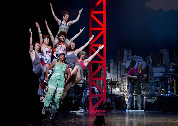 Circus Oz performers rehearse at the Smith Center for the Performing Arts Thursday, Feb. 210, 2013. The Australian-based troupe will be performing at the Smith Center Thursday through Saturday.