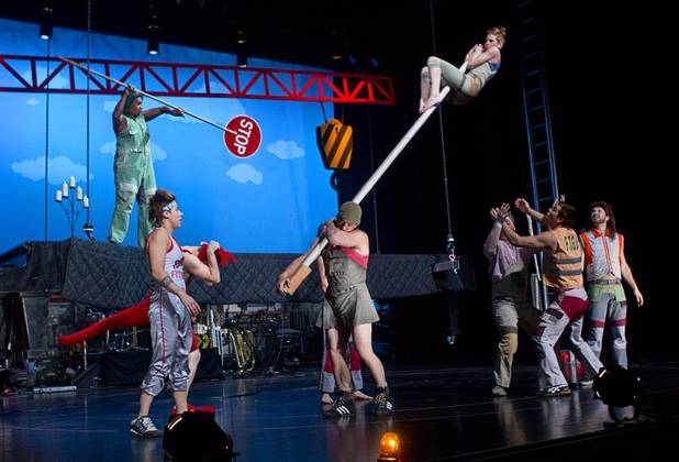 Circus Oz performers rehearse at the Smith Center for the Performing Arts Thursday, Feb. 210, 2013. The Australian-based troupe will be performing at the Smith Center Thursday through Saturday.