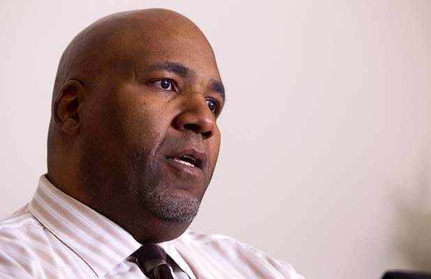 Rudy Gibson talks about his younger brother Stanley during an interview in his attorney's office in Henderson Thursday, Feb. 21, 2013. Stanley Gibson was killed in an officer-involved shooting in December of 2011.