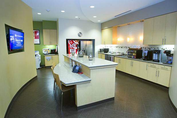 A break room is shown at the Tivoli Village Executive Suites Tuesday, Feb. 25, 2013.