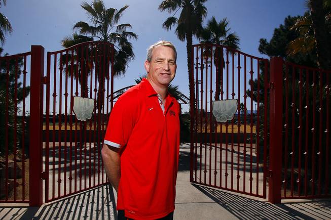 New UNLV football defensive coordinator Tim Hauck is seen outside the gates to Rebel Park on Wednesday, Feb. 27, 2013.