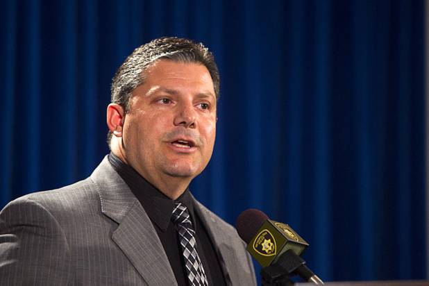 Metro Police Lt. Ray Steiber responds to a question during a news conference at Las Vegas Metropolitan Police headquarters Thursday, Feb. 28, 2013 after Ammar Harris was arrested in North Hollywood. Harris, 26, is the suspect of last Thursday's shooting and accident on the Las Vegas Strip that left three people dead.