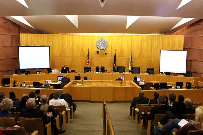 The first Police Fatality Public Fact-finding Review concerning the Dec. 12, 2011 shooting of Stanley Gibson by a Metro Police officer takes place at the Clark County Government Center in Las Vegas on Thursday, Feb. 28, 2013.