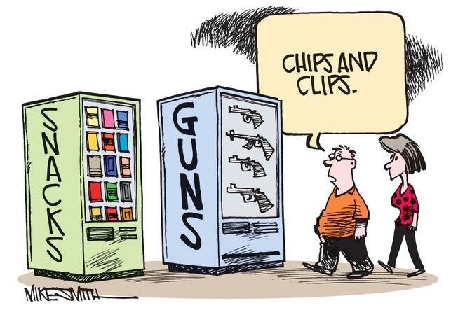 The winning entry this month's Smithereens Cartoon Caption contest from from Vincent Miller, who got 56 percent of your votes for "Chips and clips."