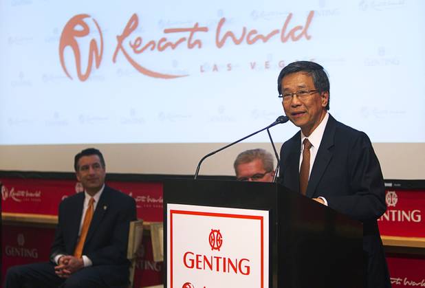 KT Lim, chairman/CEO of the Genting Group speaks during a news conference at Steelman Design Monday, March 4, 2013. The Genting Group announced plans for Resorts World Las Vegas, a multi-billion dollar resort to be built on the site of the stalled Echelon project.