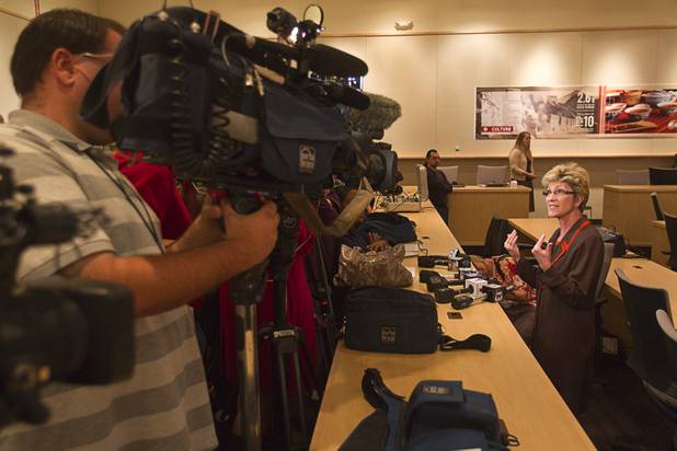 Clark County Commissioner Chris Giunchigliani speaks to reporters following a news conference at Steelman Design Monday, March 4, 2013. The Genting Group announced plans for Resorts World Las Vegas, a multi-billion dollar resort project to be built on the site of the stalled Echelon project.