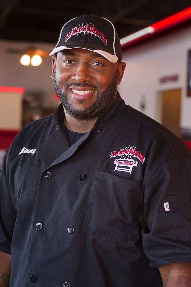 Chef and owner Jimmy Cole poses in the Top Notch Barbeque restaurant at Serene and Eastern avenues Tuesday, March 5, 2013. The restaurant is the same building but is separate from the Doc Holliday's tavern.