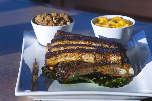 Barbecued ribs at the Top Notch Barbeque restaurant at Serene and Eastern avenues Tuesday, March 5, 2013. The restaurant is the same building but is separate from the Doc Holliday's tavern.